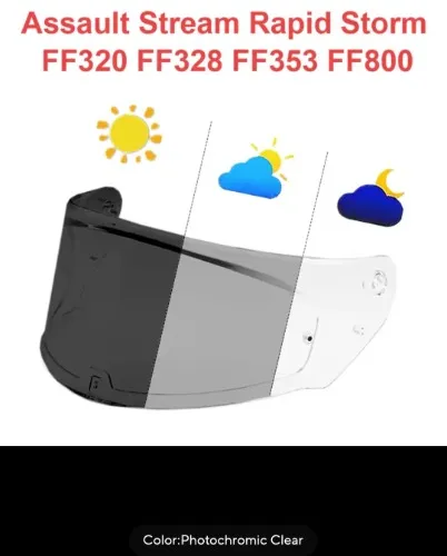 Vísera fotocromática para el casco de la moto