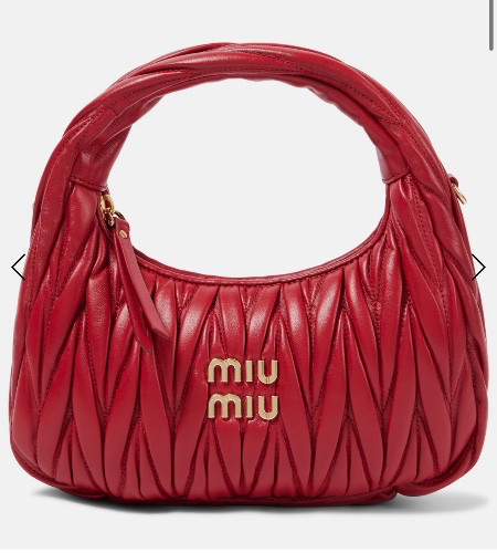 Wander Small matelassé leather tote bag in red - Miu Miu | Mytheresa