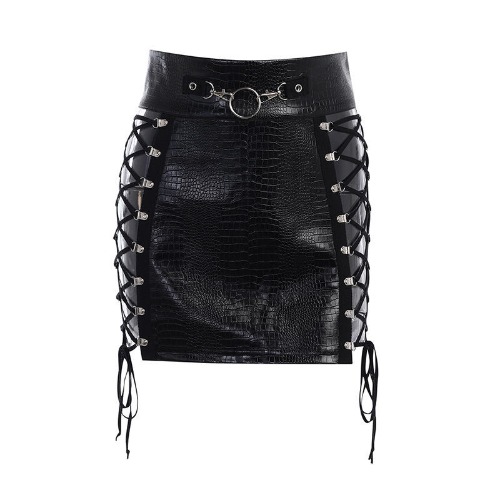 Goth Lolita Backless Strap Dress - black / M