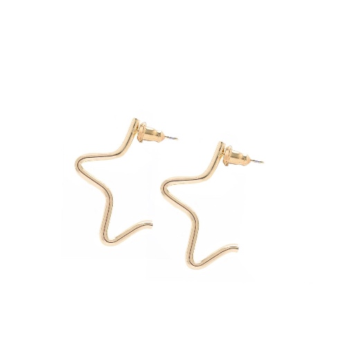 Small 1/2 Star Earrings - Gold