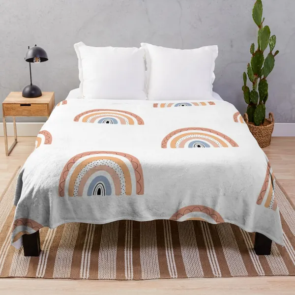 Abstract Rainbow - Peach | Throw Blanket