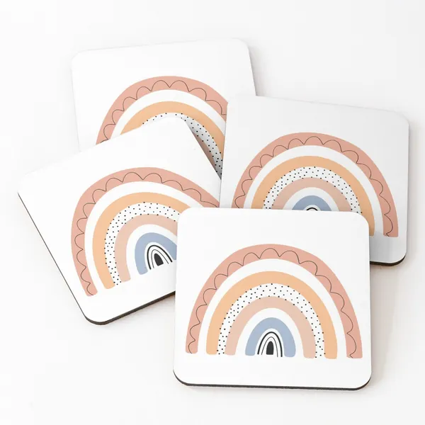Abstract Rainbow - Peach | Coasters (Set of 4)