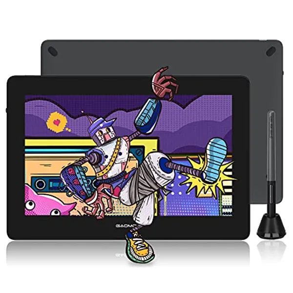 GAOMON PD1320 13.3 Inch Full-Laminated Pen Display 120% sRGB Graphics Drawing Tablet with Tilt Support and Adjustable Leather Stand - for Windows Mac Android OS
