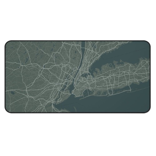 New York Map Desk Mat - 15.5" × 31"