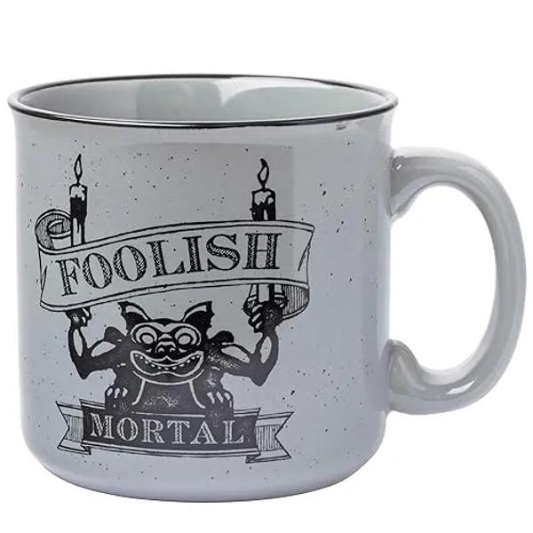 Silver Buffalo Disney Haunted Mansion Foolish Mortal Ceramic Camper Mug, 20 Ounces, 1 Count (Pack of 1) - Haunted Mansion Foolish Mortal - 1 Count (Pack of 1)