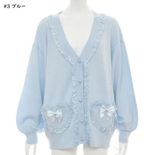 ハートポケット付きレースフリル