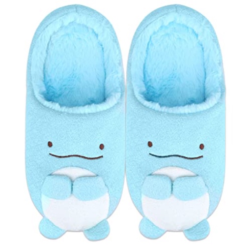 Roffatide Anime Sumikko Gurashi Fuzzy Slippers Polar Bear Penguin Pork Cutlet Dinosaur House Slippers Closed Toe Open Back Foam Slippers with Rubber Sole for Women Man One Size - 5.5-9.5 Women/4.5-8.5 Men - A
