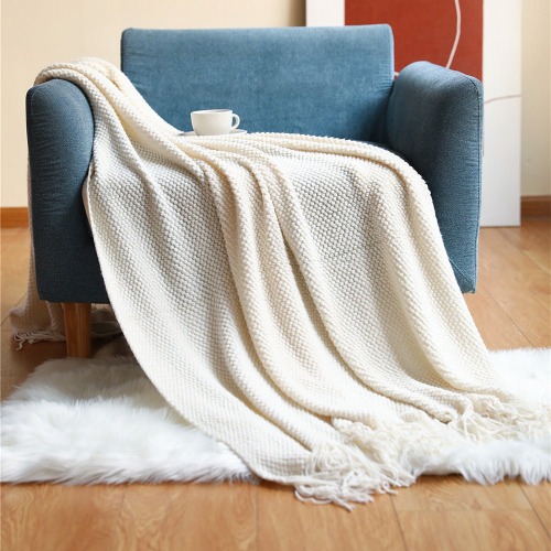 Nordic Knitted Blanket - White / 51.1" x 78.7" (130x200cm)