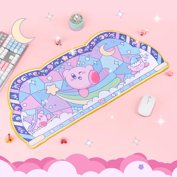 Cute Kirby Desk Mat Kirby Keyboard Mat Gamer Girl Decor Gifts for Kirby Lovers