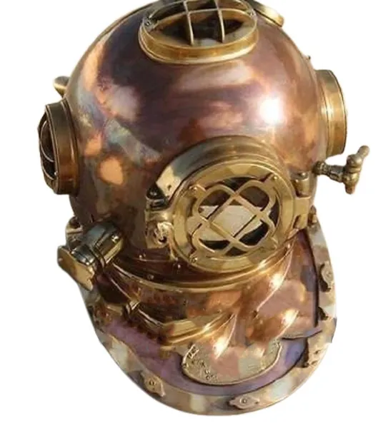 Antique Full Copper & Brass Diving Helmet Divers Helmet Us Navy Mark V by Nauticalmart
