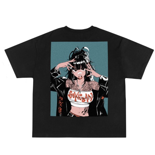 Sukeban Black Washed Tee - medium