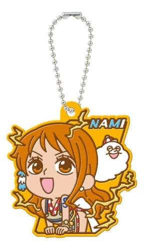 ONE PIECE mini Rubber Keychain RMG#1 Nami BANDAI Japan