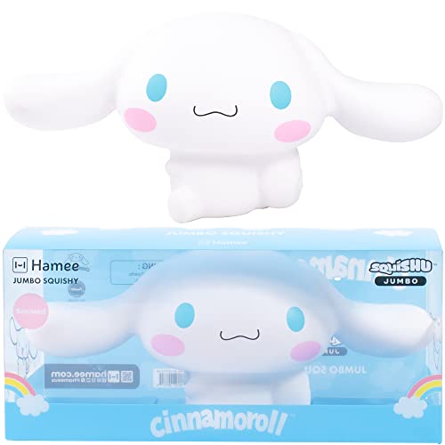 Hamee Sanrio Hello Kitty and Friends Cinnamoroll Jumbo Squishy Toy Slow Rising Cute SquiSHU Sweet Cotton Candy Scented Birthday Gift Bags, Party Favors, Gift Basket Filler, Stress Relief, Adorable - Cinnamoroll