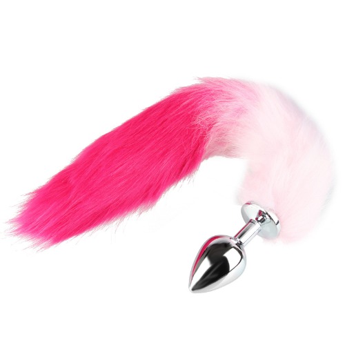 Beauty7 Edelstahl Buttplug mit Fuchsschwanz (Ø 27mm), Erotik Fox Tail Analplug Cosplay Anus Masturbator Anal Sexspielzeug glatte Anal Stopper Fetisch Fox Tail Butt Rosa S