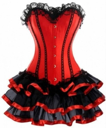 KUOSE Moulin Rouge Gothic Corsagenkleid Korsett Spitenrock Übergrößen S-6XL