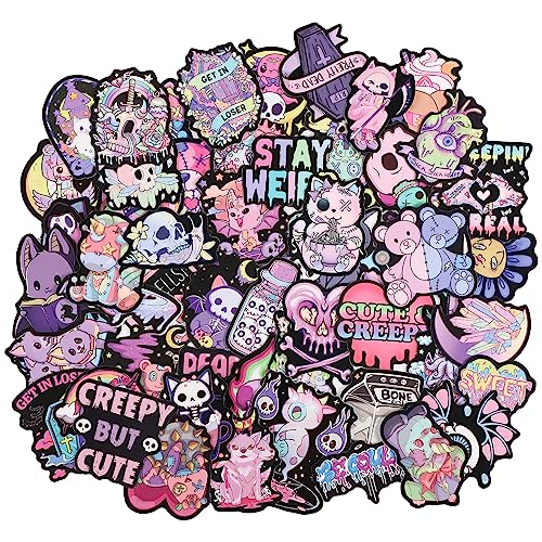 100pcs Cute Gothic Stickers, Gothic Anime Stickers Waterproof Gothic Vinyl Stickers Interesting Graffiti Stickers Cool Gothic Stickers for Water Bottles Laptops Skateboards Luggage