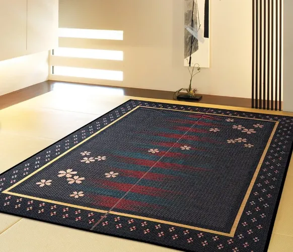 Tatami rug mat SAKURA design triple weaving made in Japan