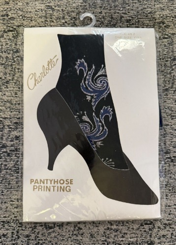 vintage pantyhose Charlotte, One Size Fits All 100-160 Lbs Black And Blue