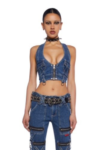 Power Halter Top - Blue | BLUE / Small