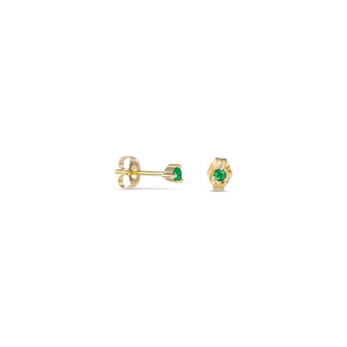 Small Emerald Studs - 14K Rose Gold / Full Pair