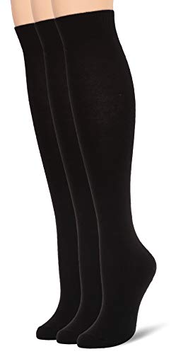HUE Women's Flat Knit Knee High Sock - 3 - Black - One Size