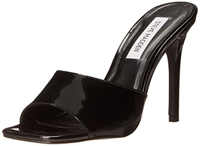 Steve Madden Women's Signal Heeled Sandal - 8 - Black Patent