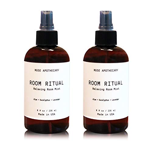 Muse Bath Apothecary Room Ritual - Aromatic and Relaxing Room Mist, 8 oz, Infused with Natural Essential Oils - Aloe + Eucalyptus + Lavender, 2 Pack - 8 Ounce (Pack of 2) - Aloe + Eucalyptus + Lavender