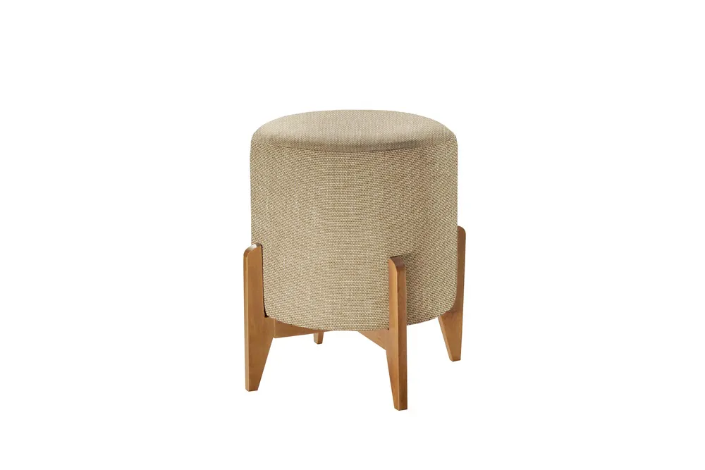 Round pouffe upholstered stool