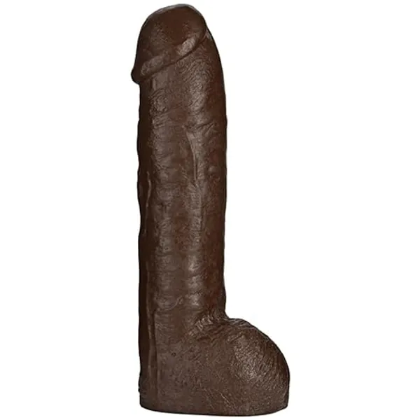 Doc Johnson Vac-U-Lock - Hung - Made of R5 PVC - 12 Inch Dildo with Massive 8.5 Inches of Girth - F-Machine and Harness Compatible - Chocolate