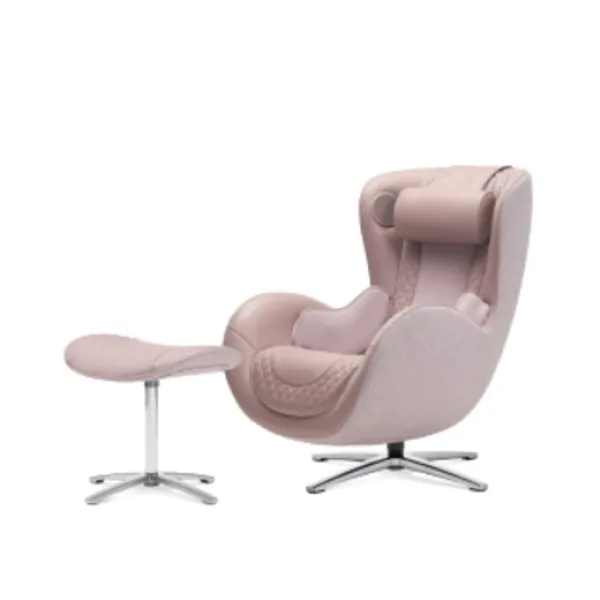 Nouhaus Classic Massage Chair with Ottoman. Pink Leather Lounge Chair, with Percussive  Shiatsu Chair Massager, Bluetooth Speaker and Recliner. Swivel Reading Chair with Spot and Full Body Massager