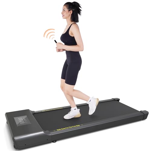 Walking Pad, Under Desk Treadmill 2 in 1 for Home/Office with Remote Control, Walking Treadmill, Portable Treadmill in LED Display - Bright Black