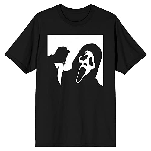 Bioworld Ghostface Black and Men's White Black Graphic Tee - Large - Multicolored