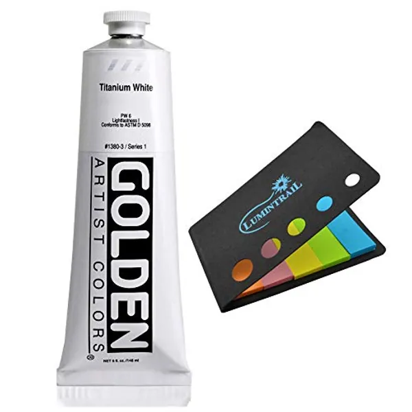 Golden Artist Heavy BoGolden Artist Heavy Body Acrylic Paint,Golden Artist Heavy Body Acrylic Paint, 5 Ounce Tube-Titanium White (1380-3) + A Lumintrail Colored Sticky Notes Set 5 Ounce Tube-Titanium White (1380-3) + A Lumintrail Colored Sticky Notes SetGolden Artist Heavy Body Acrylic Paint, 5 Ounce Tube-Titanium White (1380-3) + A Lumintrail Colored Sticky Notes Setdy Acrylic Paint, 5 Ounce Tube-Titanium White (1380-3) + A Lumintrail Colored Sticky Notes Set