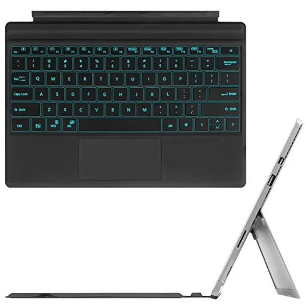 Fintie Type Cover for Microsoft Surface Pro 7/Pro 7 Plus, [7-Color Backlit] Wireless Bluetooth Keyboard with Rechargeable Battery/Trackpad, Auto Sleep/Wake, Compatible w/Pro 6/Pro 5/Pro 4 3, Black