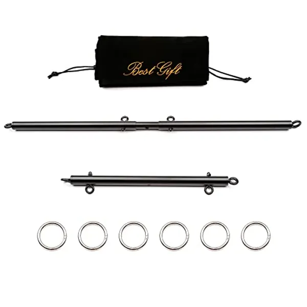 Sovyime 2pcs Black Adjustable Spreader Bar Set Sports Training Fitness Gear Home Indoor Gyms