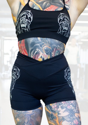 Black Reaper Mini Shorts | Small '6-8"