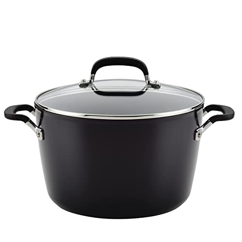 KitchenAid Hard Anodized Nonstick Stockpot with Lid, 8 Quart, Onyx Black - Onyx Black - 8 Quart