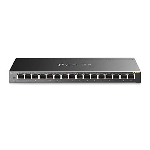 TP-Link Managed Network Switch 16-Port Gigabit, Support QoS VLAN IGMP Snooping, Network Monitoring through Web Interface(TL-SG116E) - 16 port Gigabit | Management Utility