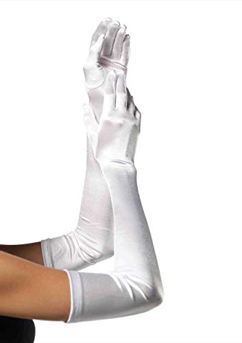 Leg Avenue Women's Long Satin Gloves - One Size - White