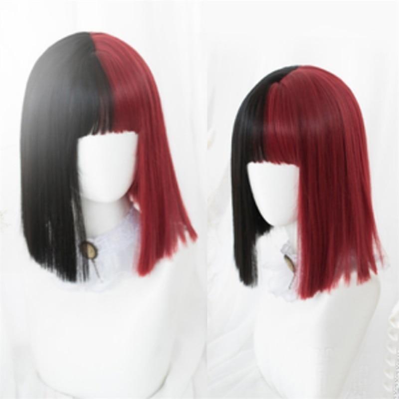 Black & Red Wig | 30CM Bob Wig
