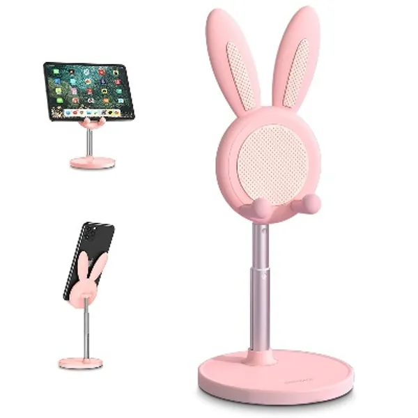 Soporte para teléfono celular, ángulo de altura ajustable Nediea soporte escritorio, compatible con todos los teléfonos móviles, iPhone, Samsung, Pixel, iPad, tableta (4 a 10 pulgadas) (rosa)