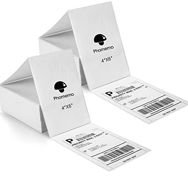 Phomemo etiquetas térmicas directas de 4 "x 6", etiquetas de envío, compatibles con impresoras térmicas de escritorio, compatibles con todas las empresas express (1000 etiquetas plegables）
