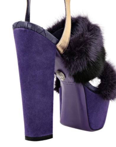 Purple Plein Platform Sandals High Heels