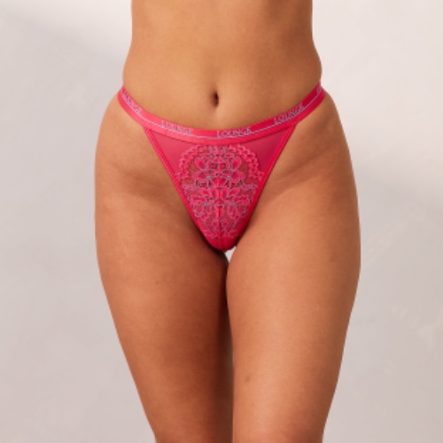 Tofarvet Blossom Thong - Hot Pink | M