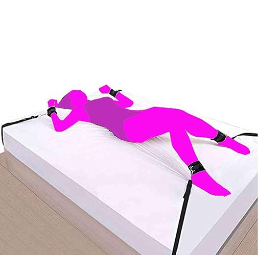 Bed Restraints for Queen Size Bed King Bed bonage Kits for Adults Couples Sex Ties Ankle Wrist Straps for Adult Play Queen Bed BDSM Bondage Restraints Sex Handcuffs Set Bedroom Women Toys Sweater