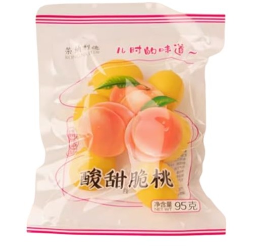 FELIXLAND Fruit Peach Snacks, Sweet & Sour Crispy Peaches, Chinese Food Snack Delicious Crispy Dorm, Office Essential Exotic Dry Fruits(95g/5pcs) 酸甜小黄桃