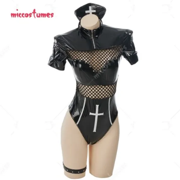49.99US $ |Gothic Sexy Lingerie Set Nurse Uniform Skull Pattern Mesh Hollow Bodysuit Costume Outfit with Gloves and Hat| | - AliExpress