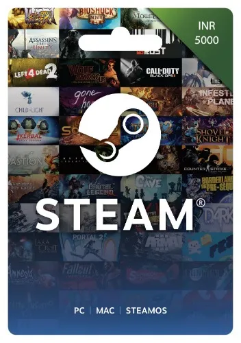 Steam Wallet INR 5000 (USD 56.80)