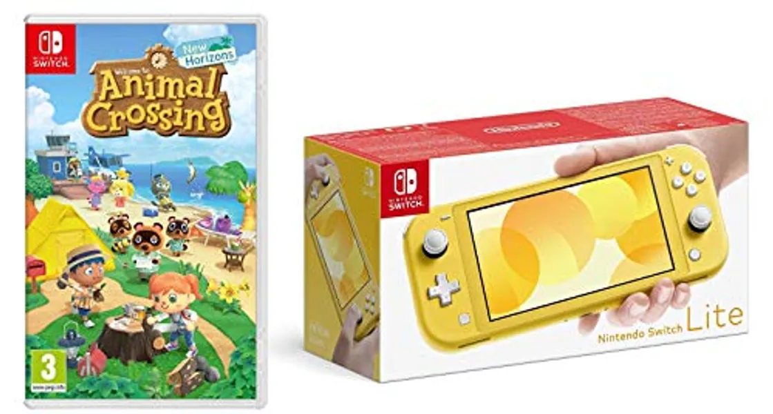 Nintendo Switch Lite - Yellow + Animal Crossing New Horizons (Nintendo Switch)