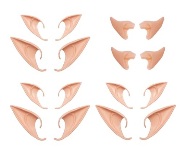 Kbraveo Fairy Pixie Elf Ears,Latex Pointy Ears,Cosplay Ears for Cosplay Halloween Christmas Any Themed Party…… - 8 Pair Elf Ears